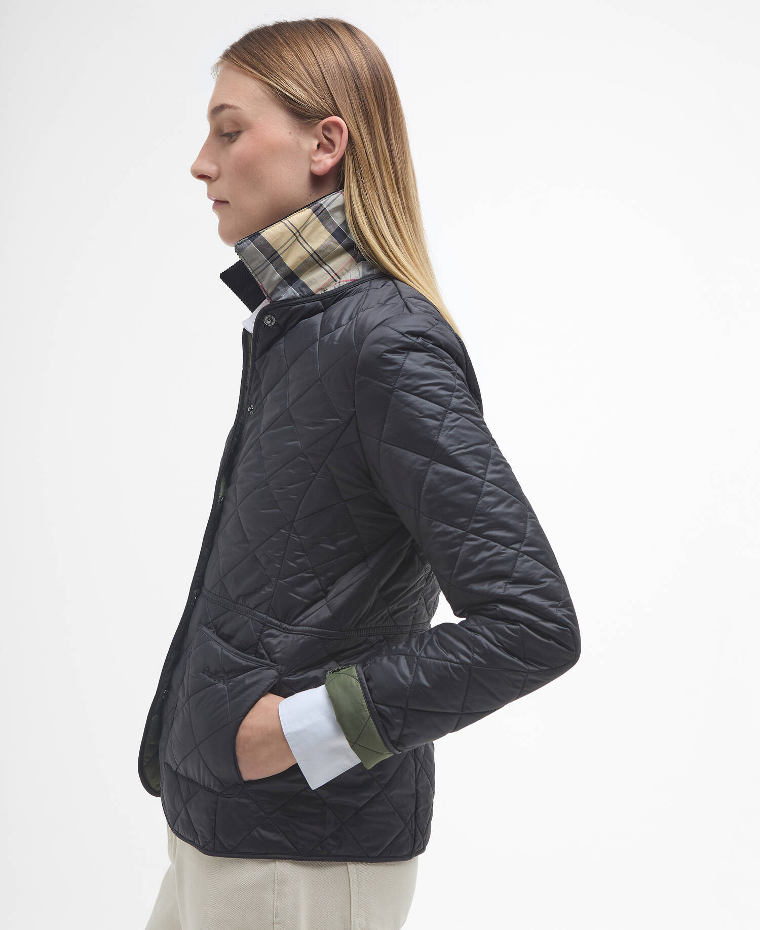 Deveron Quilted Jacket Black-Olive image number 4