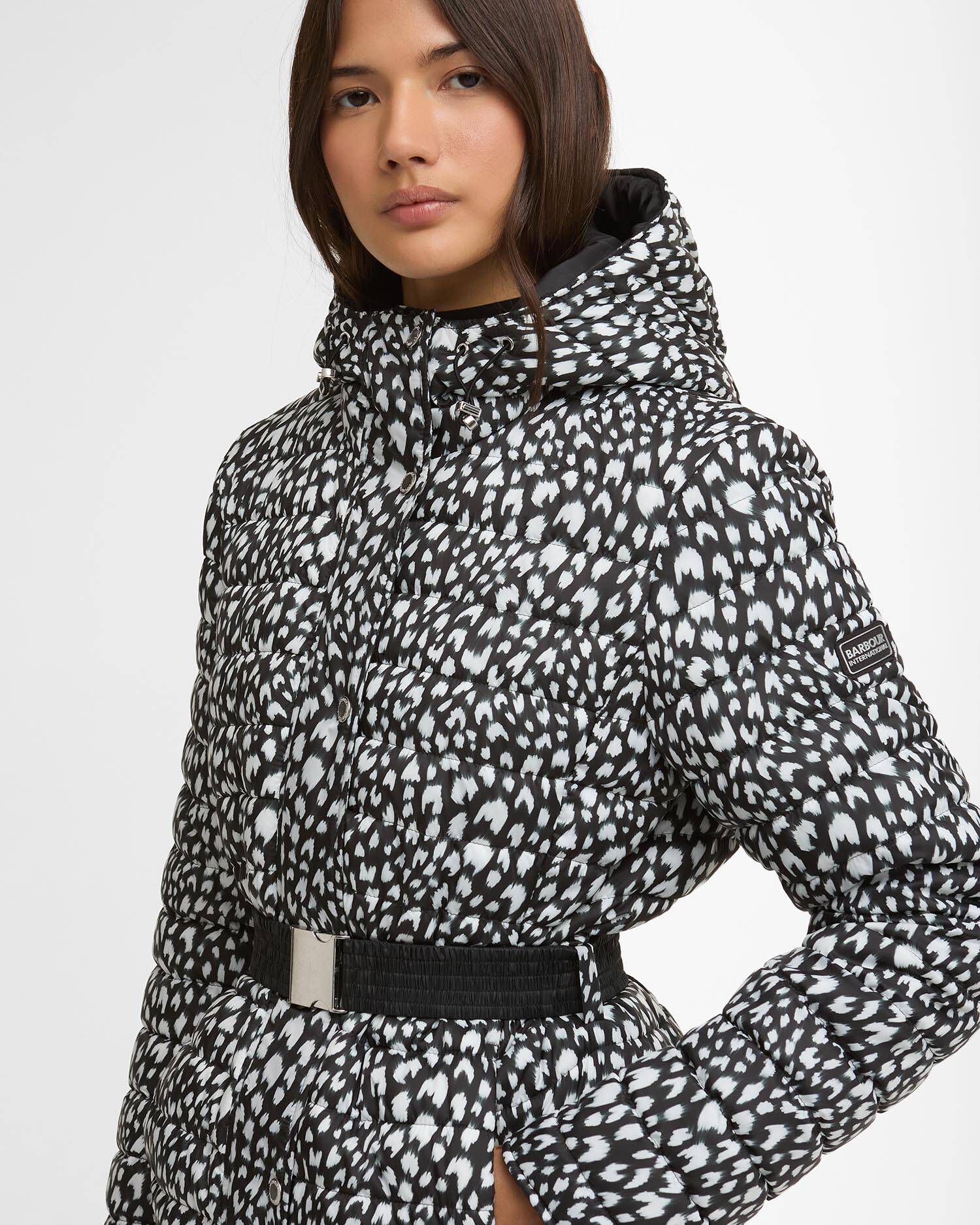Printed Jada Puffer Jacket Snow Leopard Print image number 4