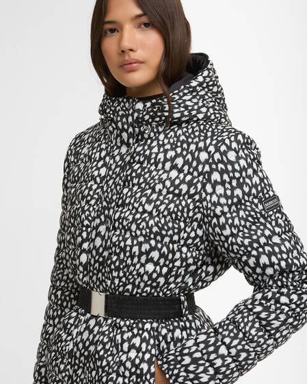 Printed Jada Puffer Jacket Snow Leopard Print