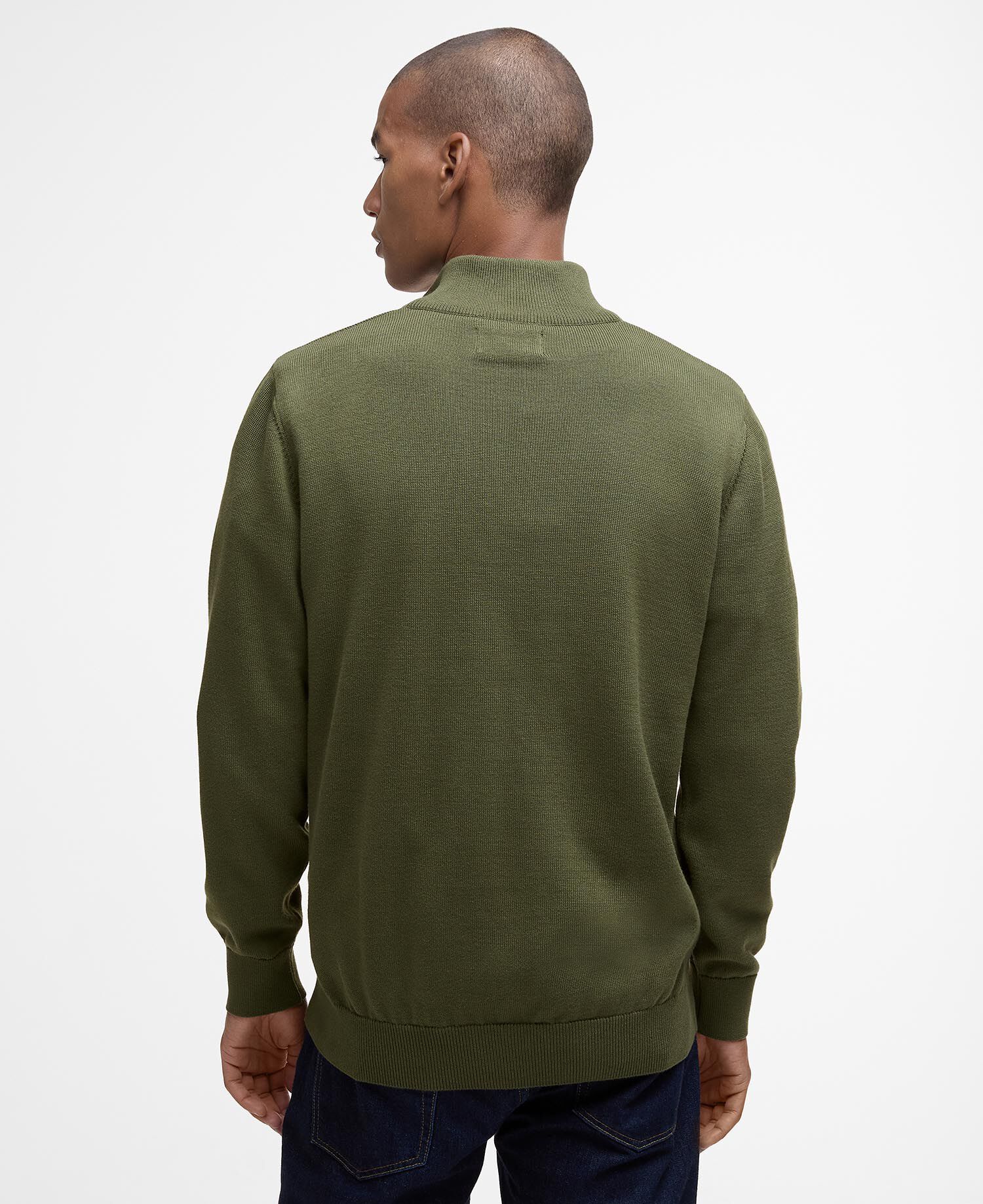 Pullover Cotton Half Zip Winter Moss