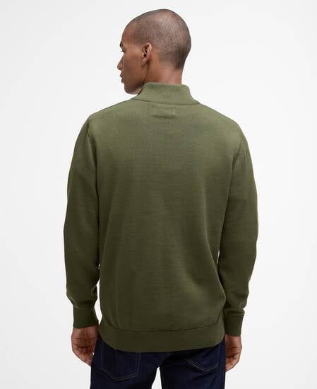 Cotton Quarter-Zip Jumper Winter Moss