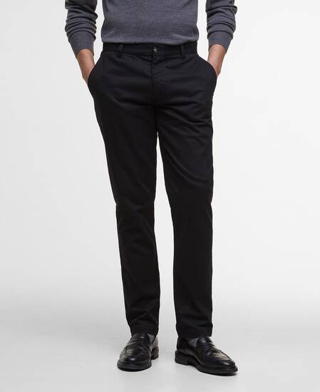Sueded Sateen Slim Trousers Black