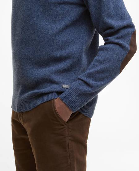 Essential Elbow Patch Jumper Dark Indigo