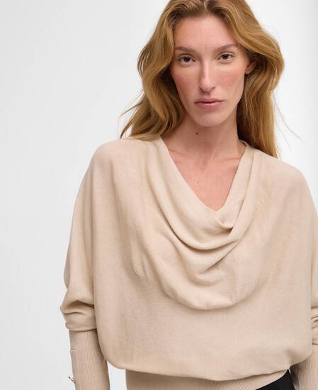 Nia Cowl-Neck Jumper Cement