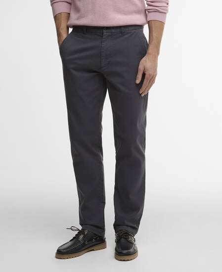 Washed Stretch Tailored Trousers Washed Navy
