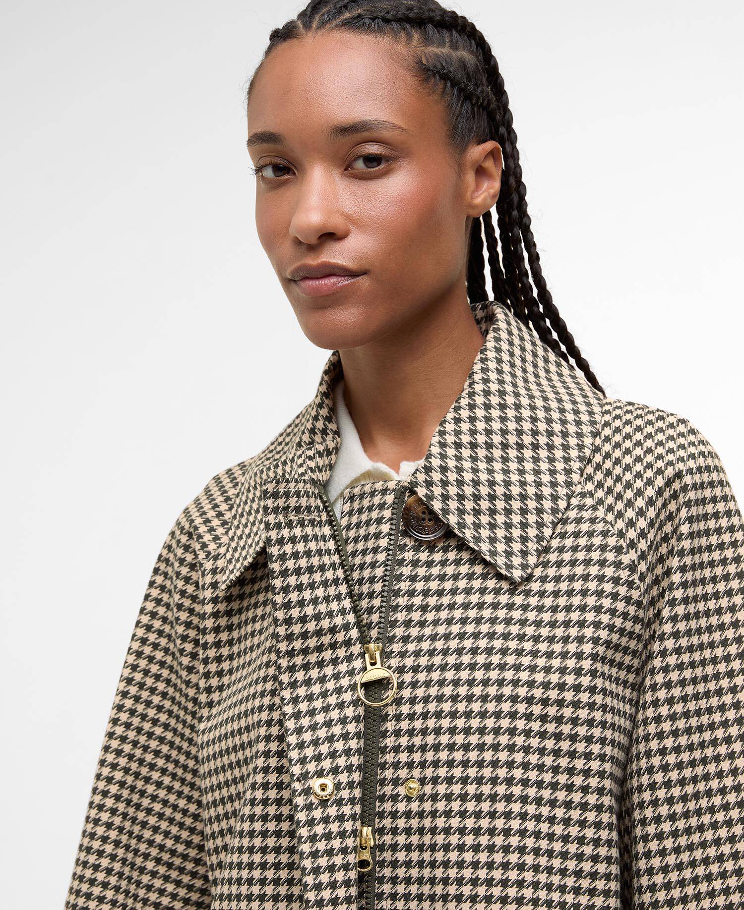 Kennedy Check Showerproof Jacket Sage Houndstooth/Mist image number 3