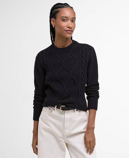 Burne Argyle Crew Neck Jumper Black