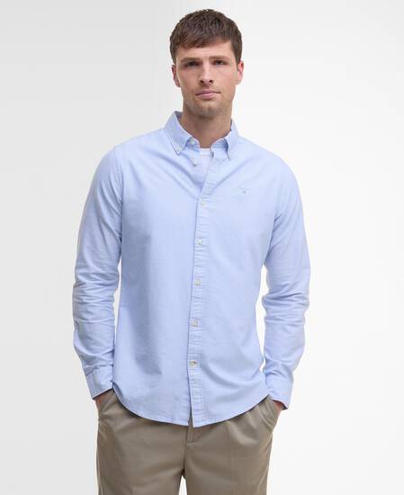 Striped Oxford Tailored Long-Sleeved Shirt Sky Blue