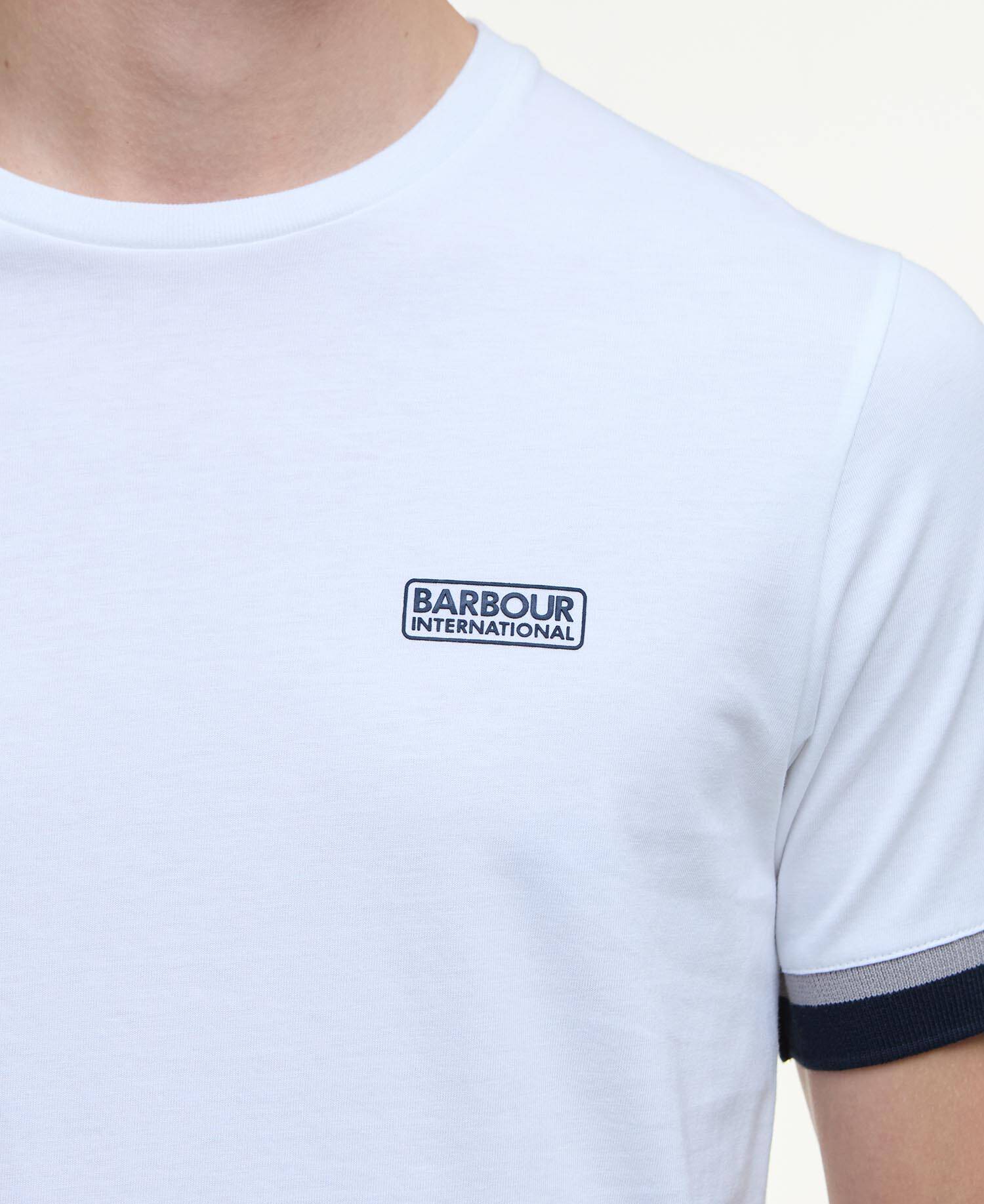 Deep Cuff Evan Tipped T-Shirt Classic White image number 4