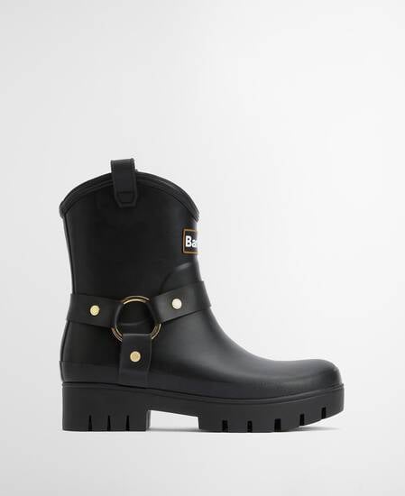 Elley Harness Wellington Boots Black