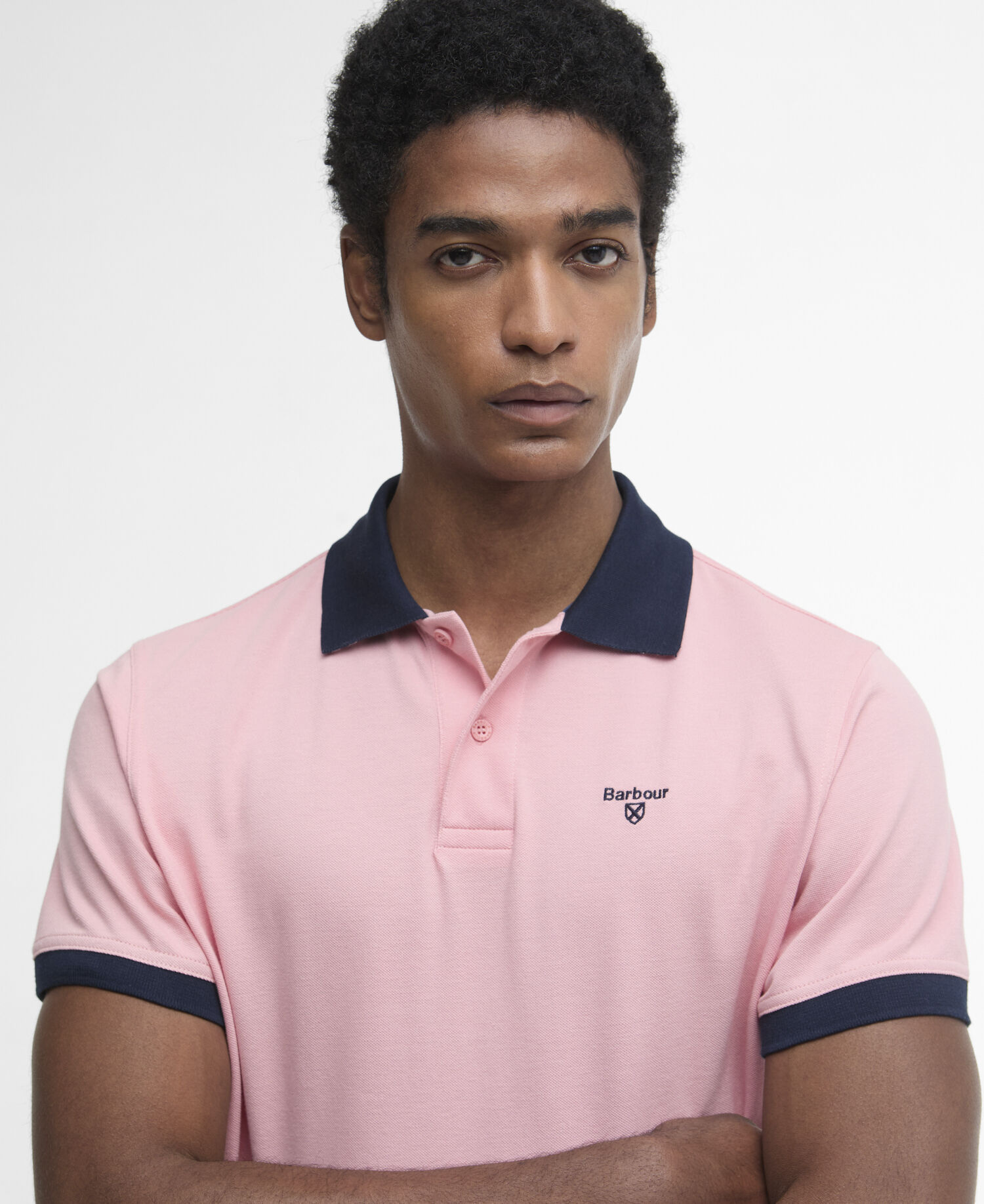 Poloshirt Lynmouth Tipped Short-Sleeved Mineral Pink