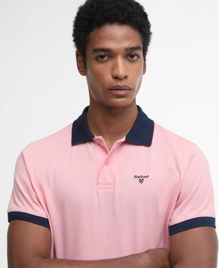 Polo Lynmouth con dettagli a contrasto Mineral Pink