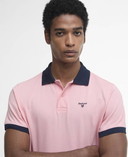 Polo Lynmouth con dettagli a contrasto Mineral Pink