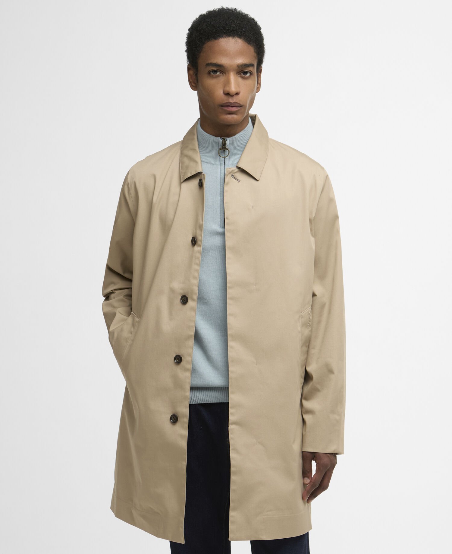 Rokig Lightweight Mac Jacket Washed Stone/Highland Loch