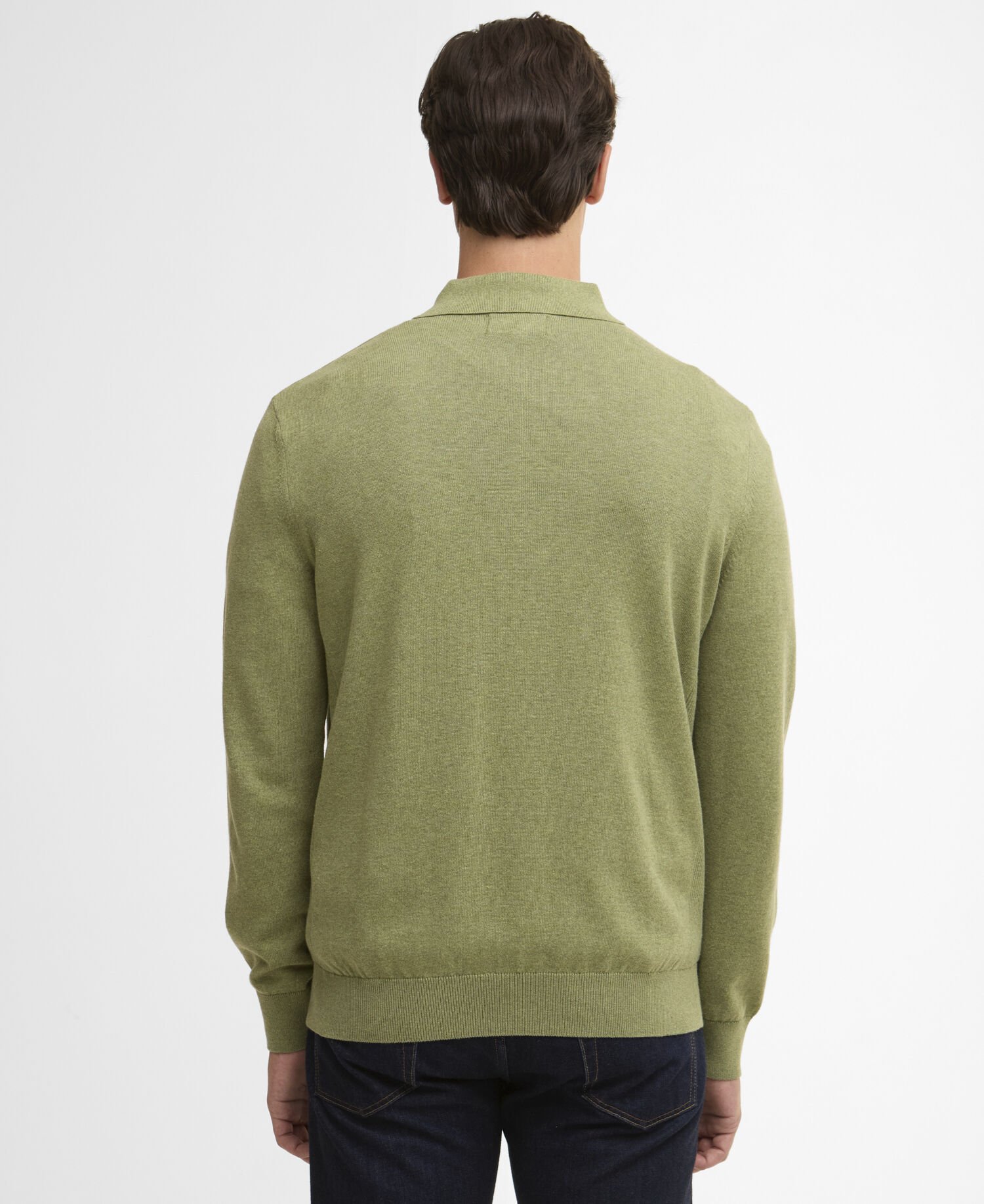 Pima Cotton Knitted Polo Shirt Laurel Green