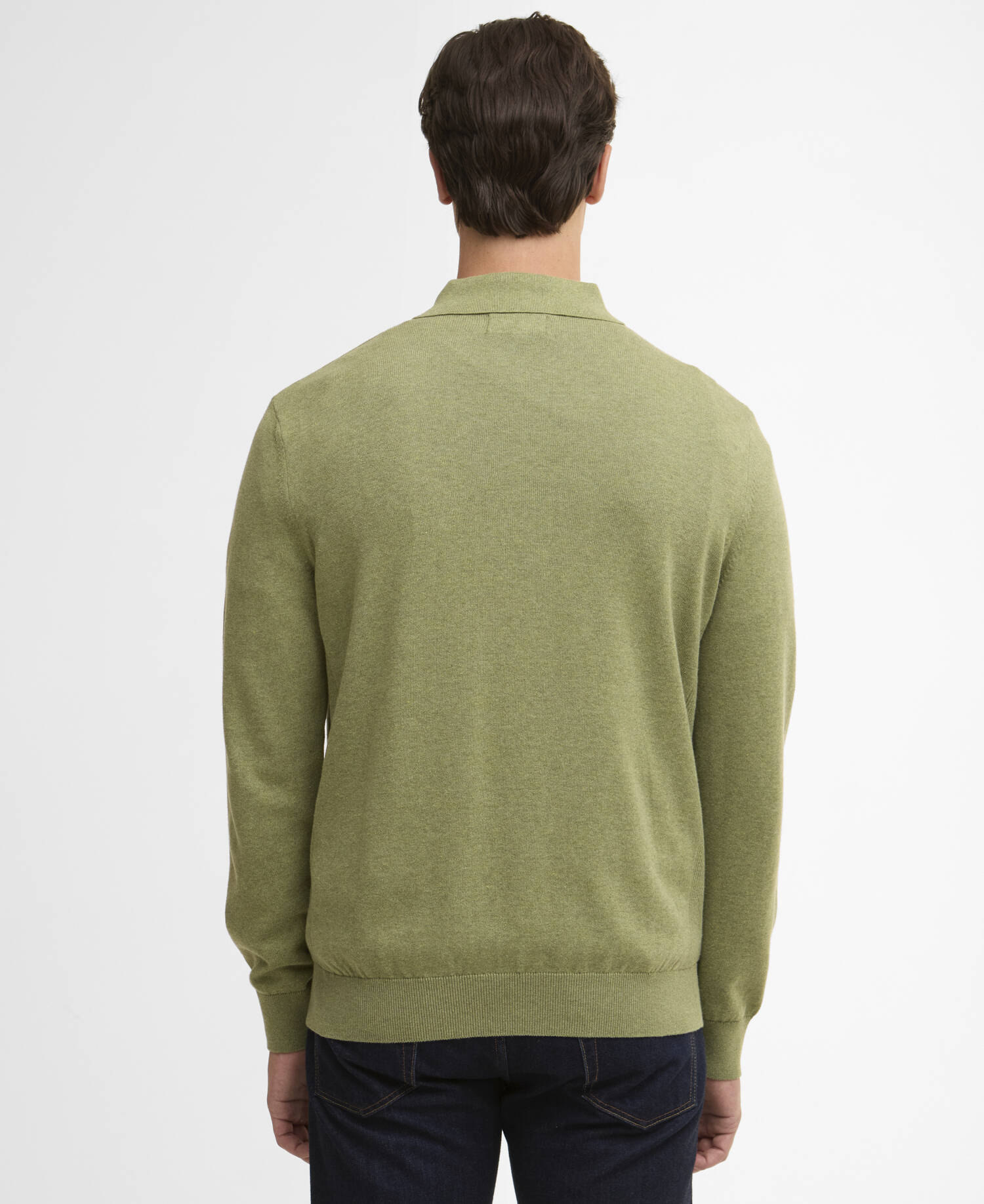 Pima Cotton Knitted Polo Shirt Laurel Green image number 2