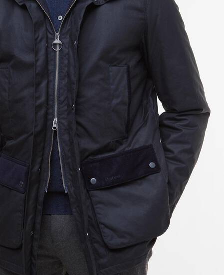 Modern Border Waxed Jacket Navy