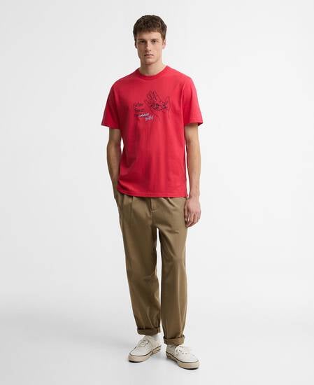 Paul Smith Loves Barbour T-Shirt Fortune Fish Graphic Winterberry