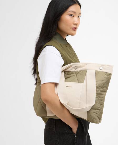 Healy Quilted Tote Bag Bleached Olive