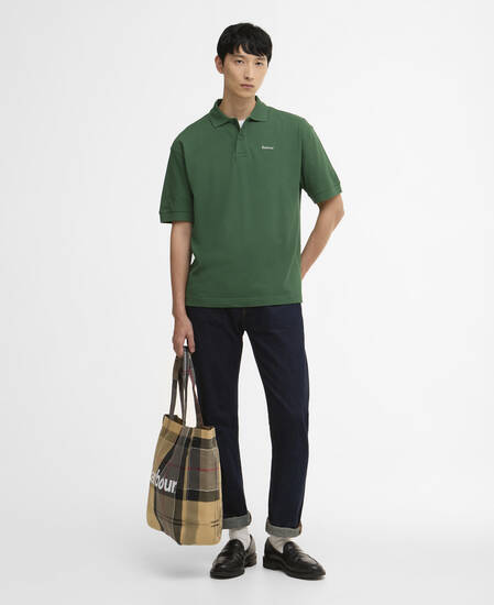 Hexham Oversized Polo Shirt Racing Green
