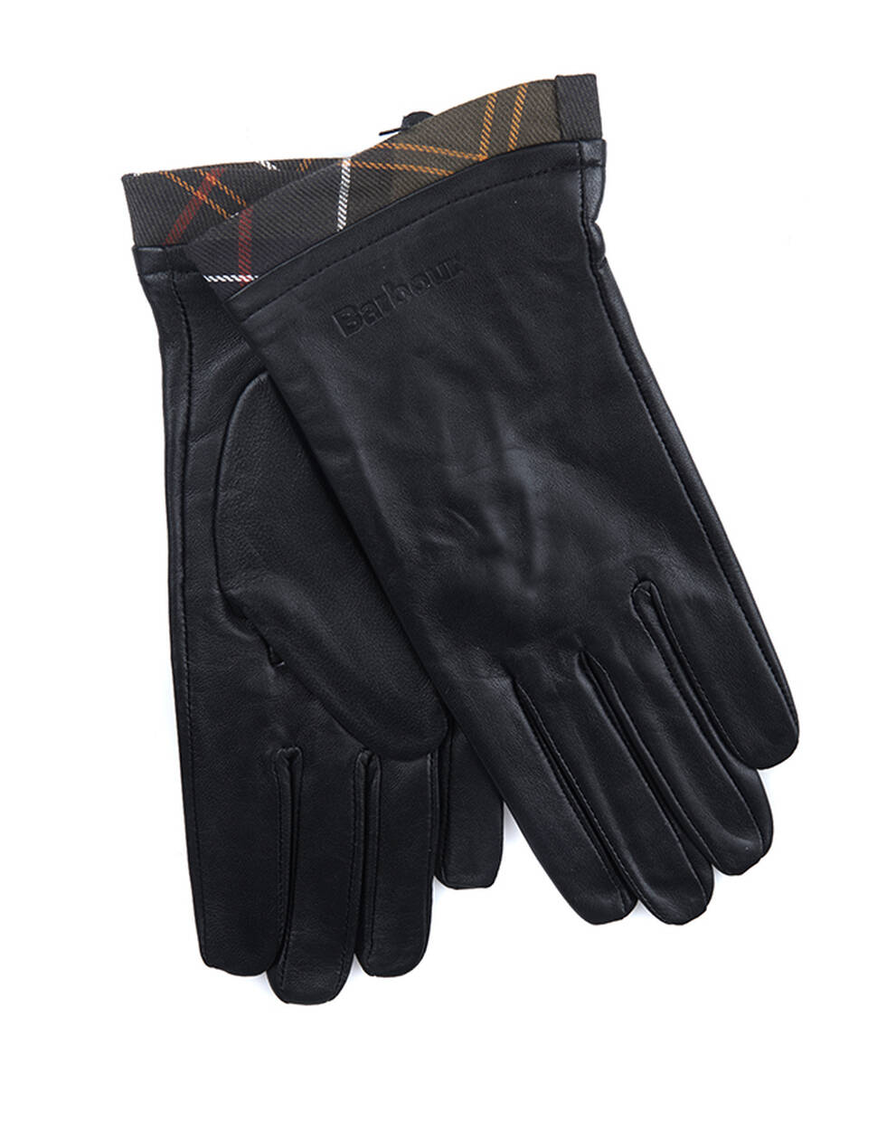 Tartan Trimmed Leather Gloves