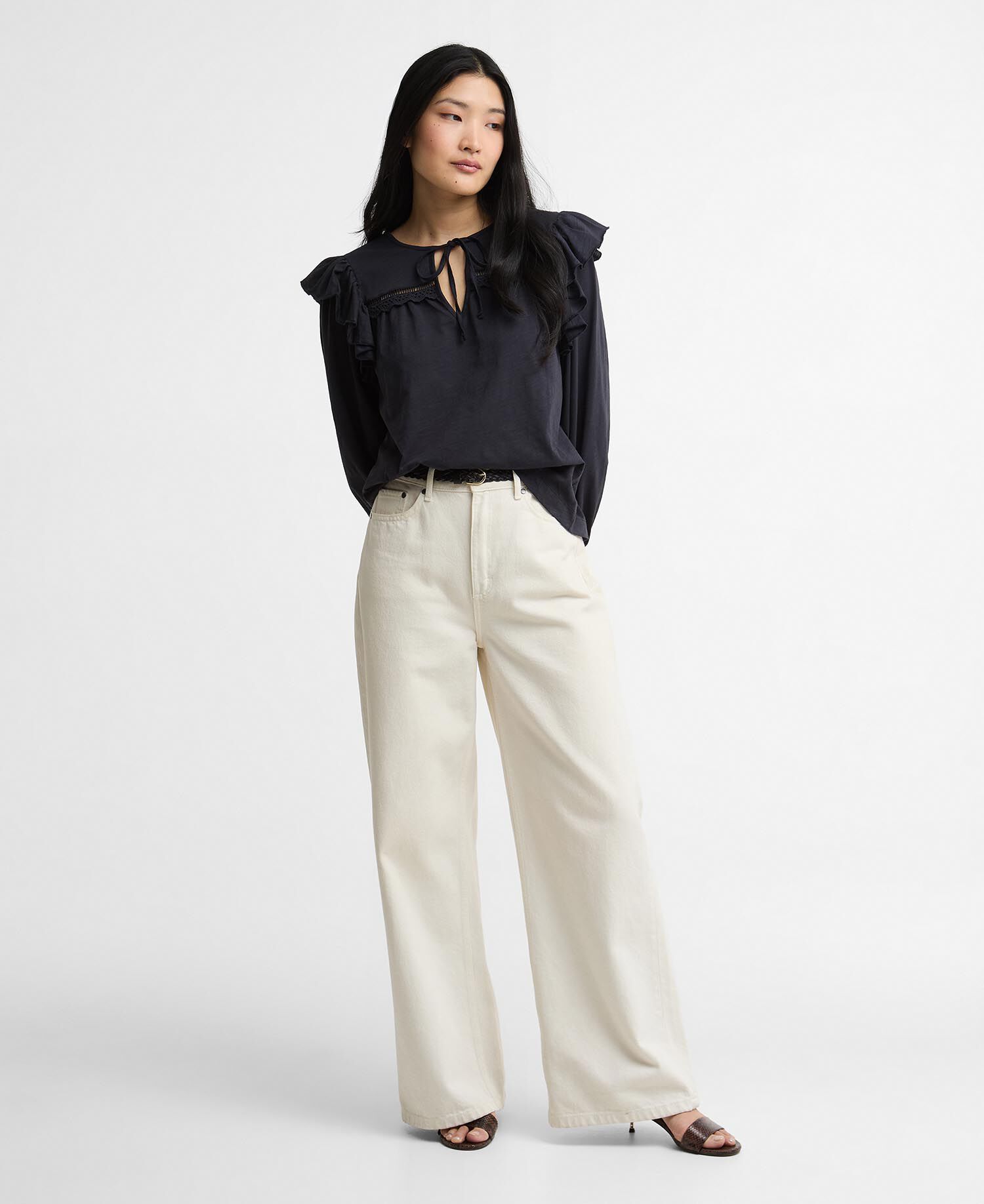 Carleen Ruffled Blouse Dark Navy