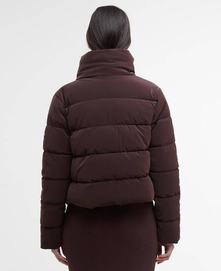 Hudson Faux-Velvet Puffer Jacket Red Velvet