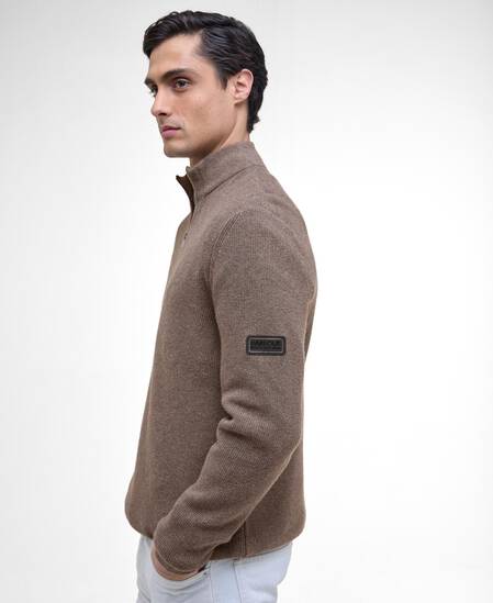 Maglione Crawley con zip corta Brindle