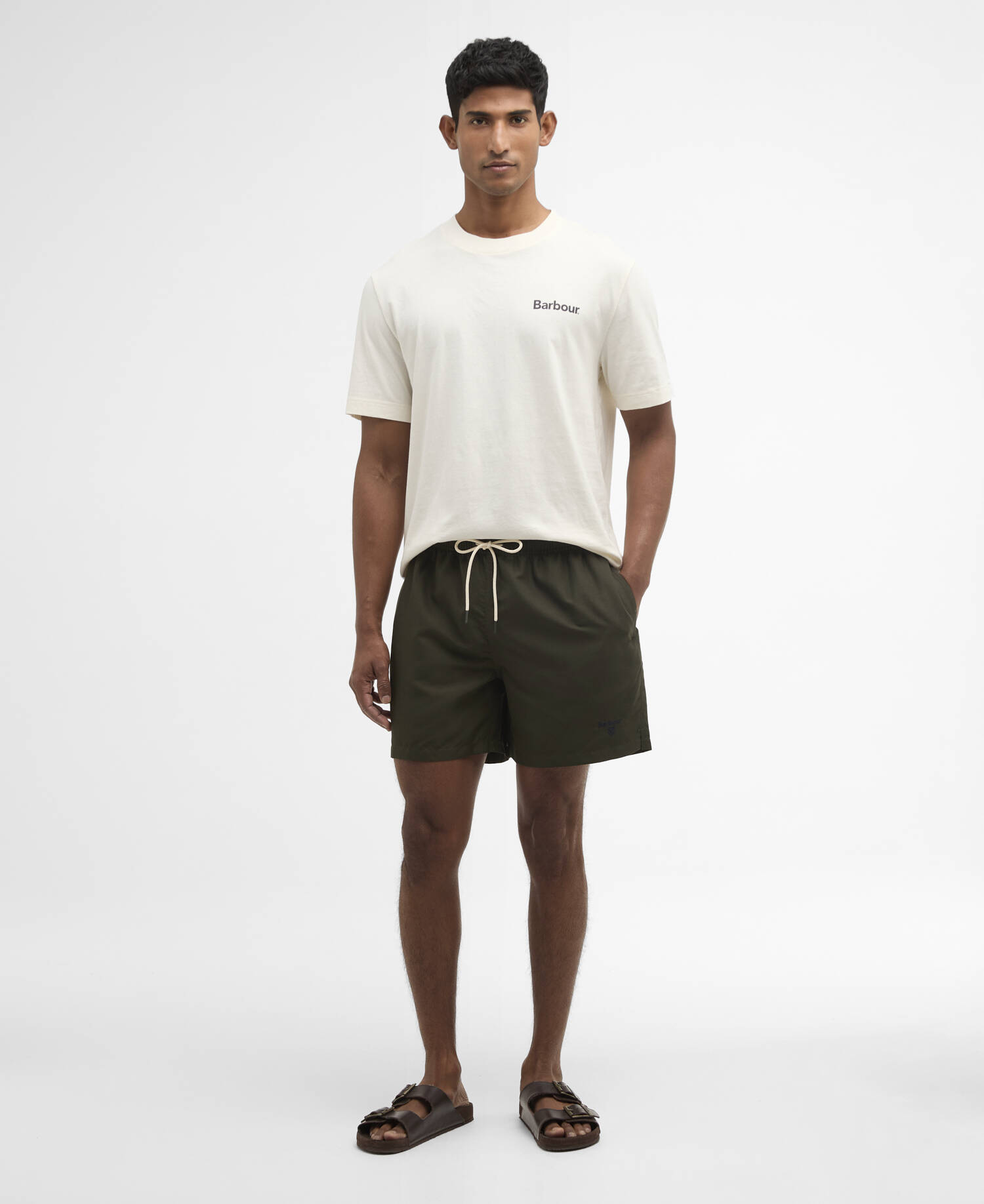 Water Reactive Tartan Swim Short Olive image number 0