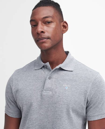 Sports Short-Sleeved Polo Shirt Grey Marl