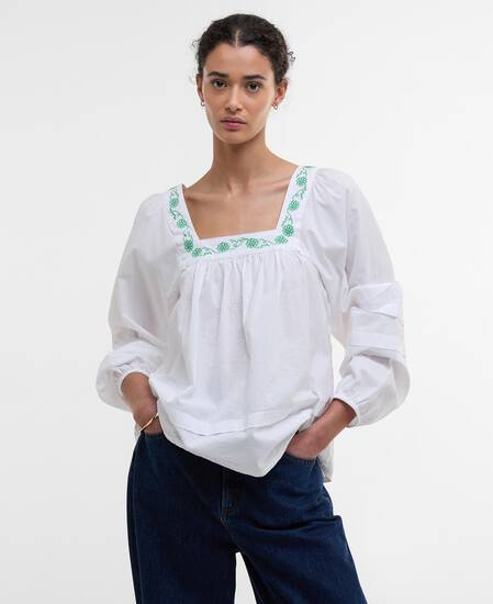 Ash Embroidered Blouse White