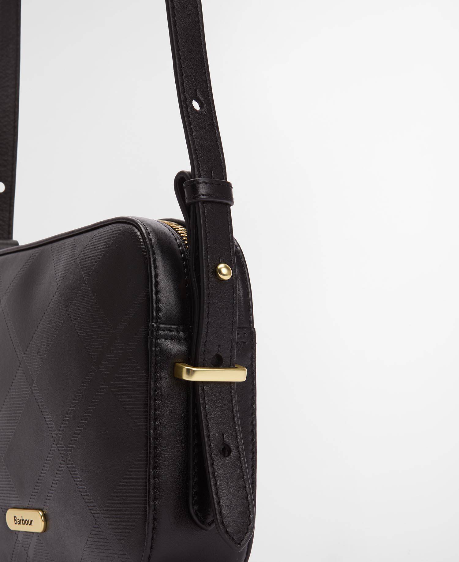 Daphne Deboss Leather Crossbody Bag Black/ Deboss Tartan image number 5