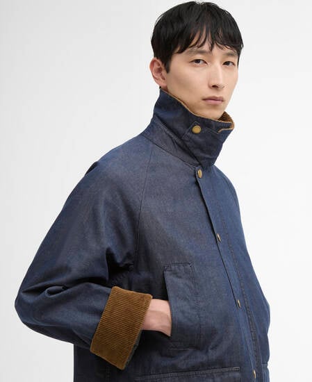 Oversized Bedale Denim Casual Jacket Indigo