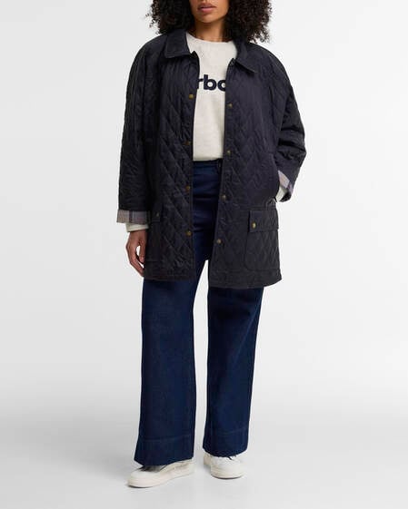 Summer Beadnell Plus-Size Quilted Jacket Navy