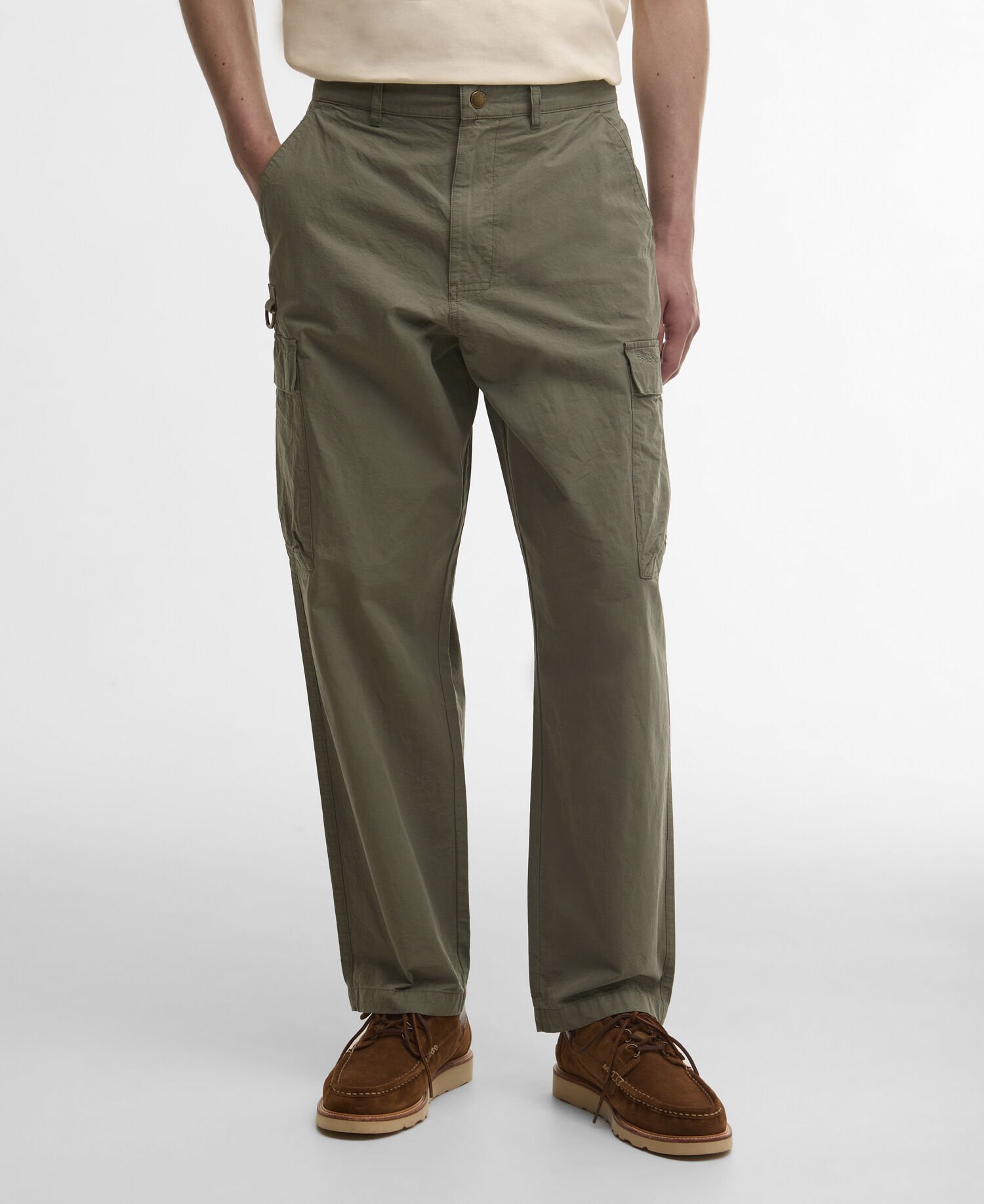 Pantaloni Spey in popeline di cotone dalla vestibilit&agrave; comoda Archive Olive