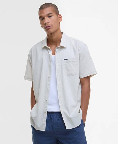 Pigment Dye Slub Short-Sleeved Shirt Oatmeal