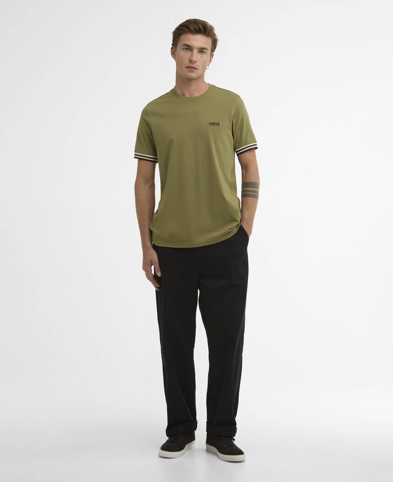 Burnwood Tipped Cuff T-Shirt Burnt Olive image number 1