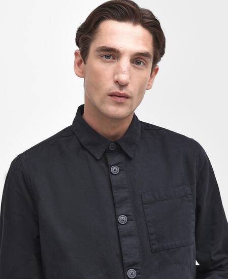 Washed Cotton Overshirt Classic Navy