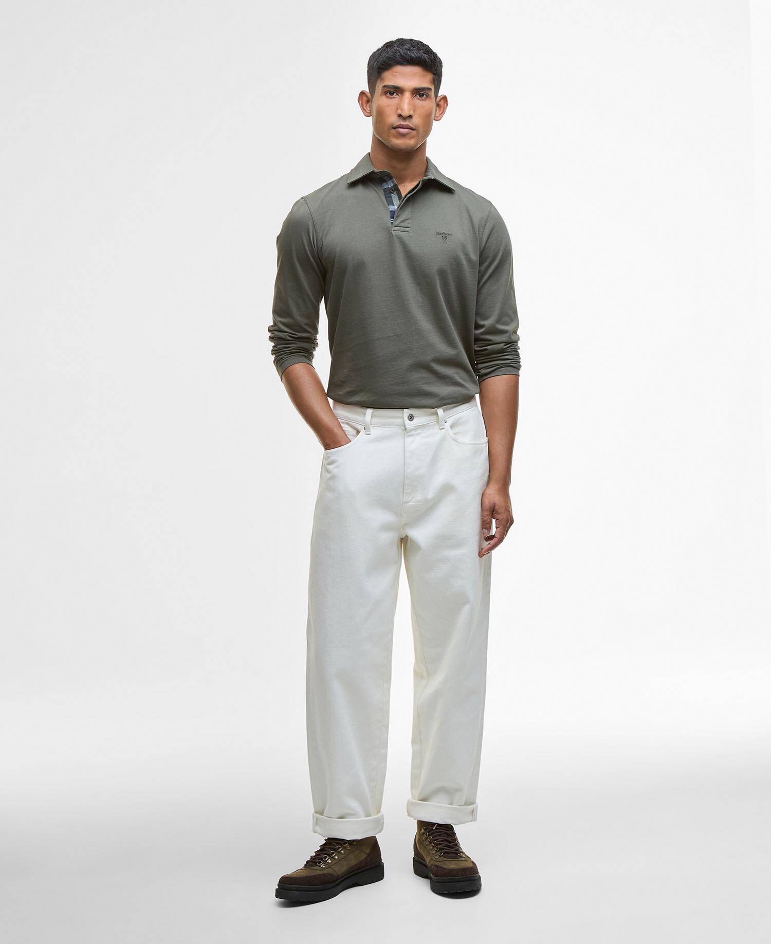 Langarm-Poloshirt Margrove Mid Olive image number 1