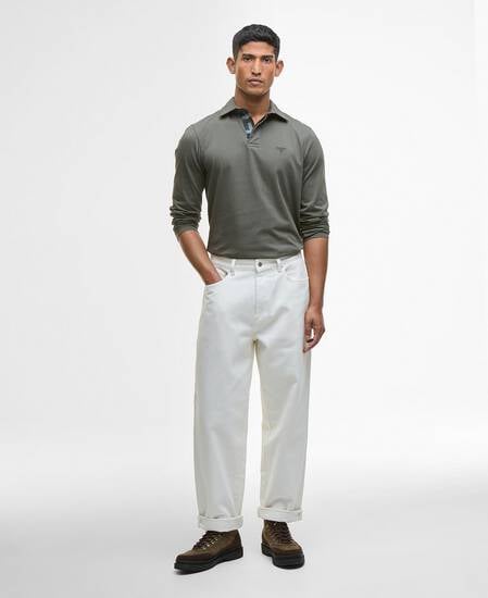 Margrove LS Tailored Polo Shirt Mid Olive