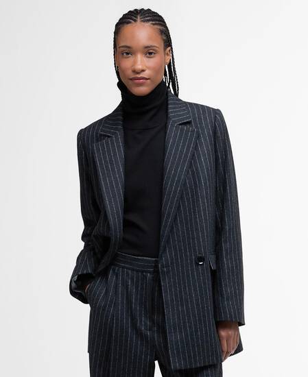 Antonia Double-Breasted Blazer Charcoal