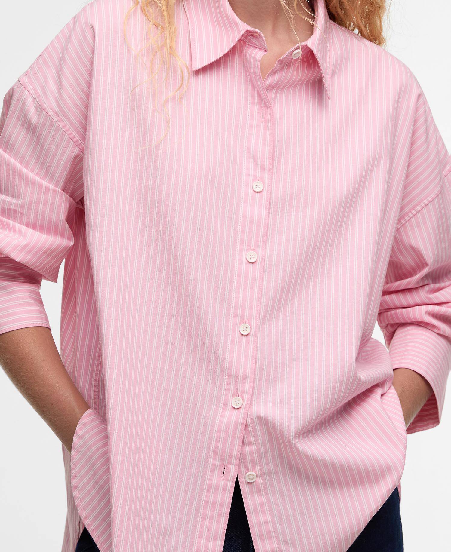 Rosie Striped Boxy Shirt Cherry Blossom Stripe image number 3
