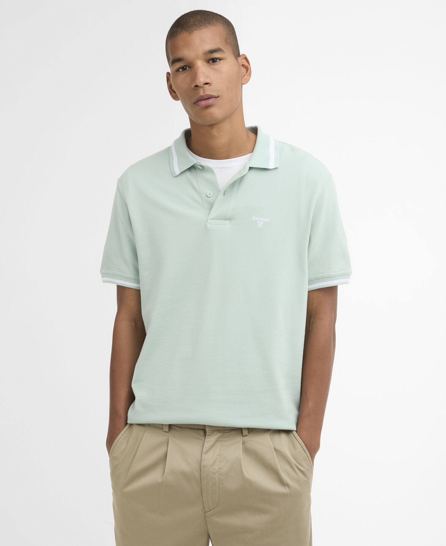 Ferrybridge Lightweight Polo Shirt Mint Blue