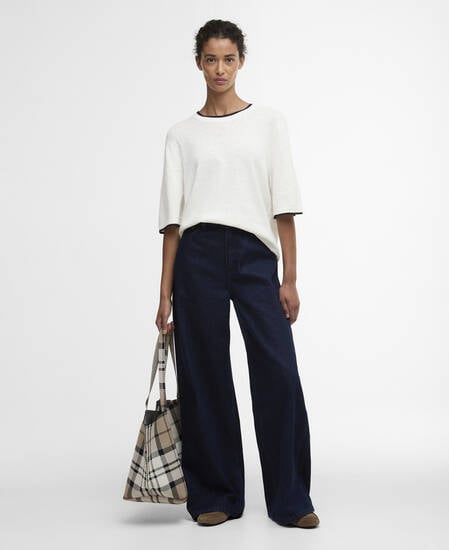 T-Shirt Verona Knitted Cloud/Dark Navy