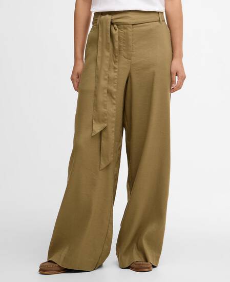 Gabby Wide-Leg Trousers Bleached Olive