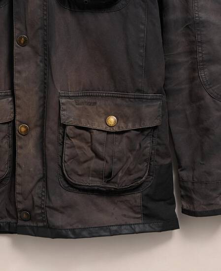 Barbour Re-loved Men's Corbridge Waxed Jacket - Size S Black