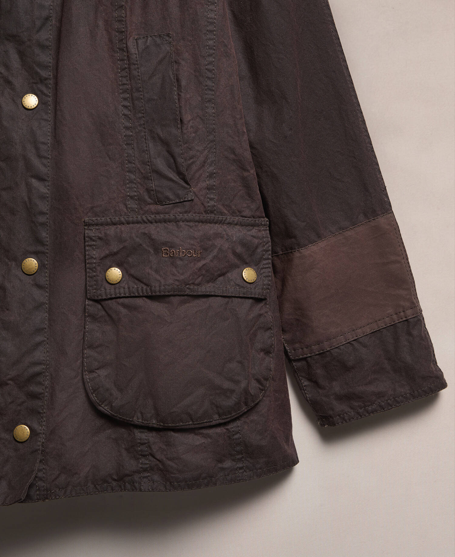 Barbour Re-Loved Women's Beadnell Waxed Jacket - Size 14 Rustic image number 3