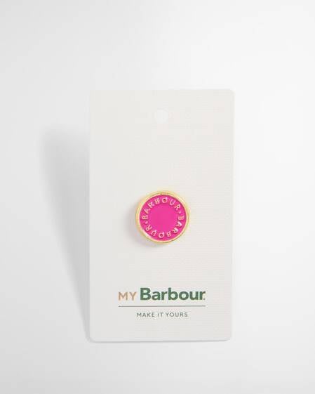 Barbour Pink Button Pin Badge Pink