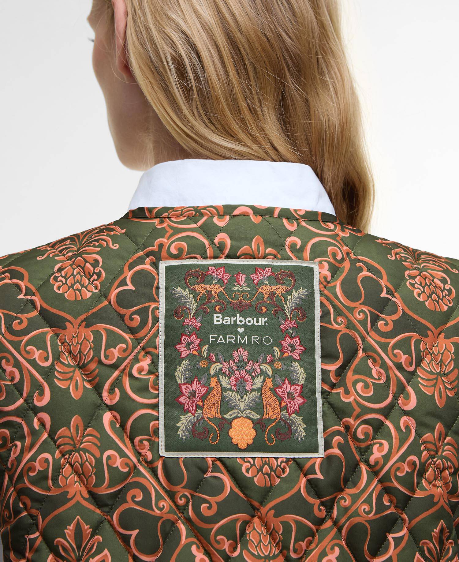 Barbour FARM Rio Fernanda Liner Pineapple/Green Heart Print image number 5