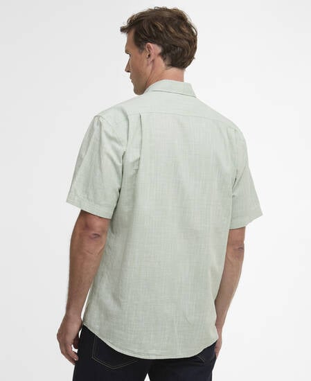 Fleming Linen Blend Regular Short-Sleeved Shirt Loden Green